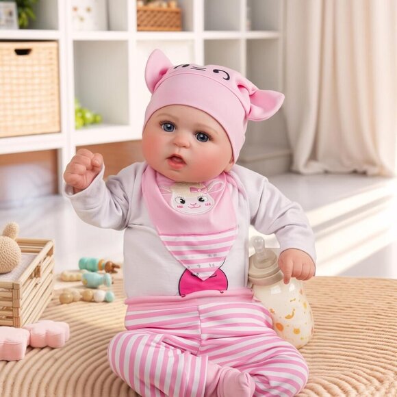 🆕20inch Soft Cloth Body Newborn Baby Poseable Limbs Bailyn Doll Baby Girl - Picture 3 of 8